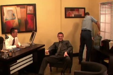 raunchy homosexuals hammering In three-some At Work