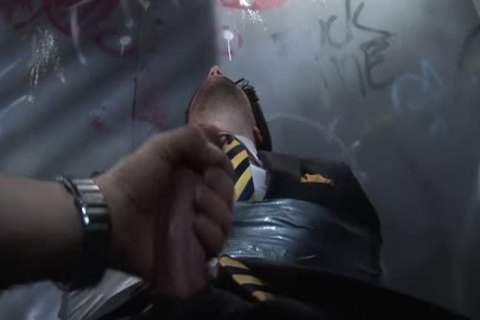 Suited Woody Fox tied And Gagged And Jerked Off