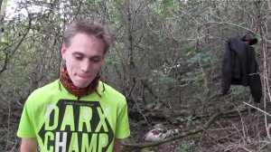 A young Czech man bangs outdoor
