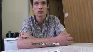 Czech boy stretched and poked hard