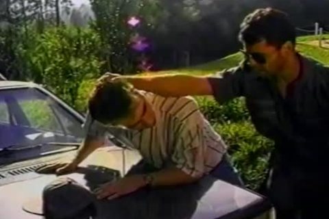 brunette guy Is fucked Hard On The Hood Of His Car