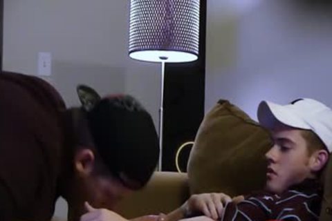 Skaden Sucks massive Straight twink wang On sofa