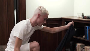 MissionaryBoys - Elder Clarke stroking in office