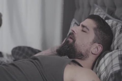 Slamming hard in tandem with muscle hunk