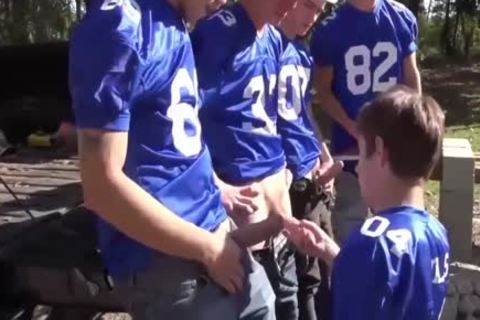 A homosexual Pack With large knobs. Outdoor homosexual bunch-sex