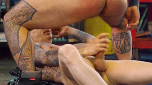 DrillMyHole: Muscled Sunny D bareback doggy fucking indoor