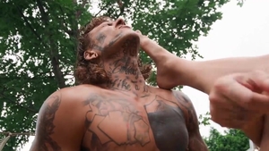 BROMO - Piercing american twink boy really enjoys gagging