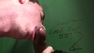GloryholeAndHandjobs: Nasty licks big black cock in the store