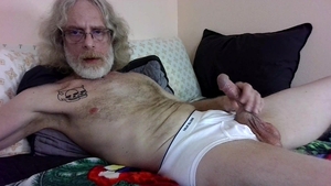 JerkinDad14 - Stoopid penis Gooner Daddy Strokes large Greasy cock underwear Masturbation Goon Bate Session