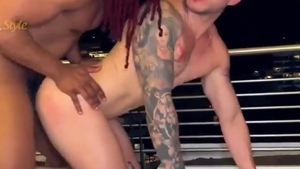 skank Gives His large butthole To A BBC